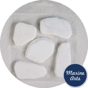 2017-P8 - Mosaic Stone Slices- White Marble - Craft Pack